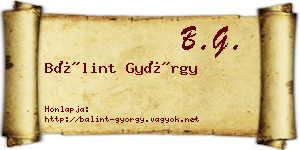Bálint György névjegykártya