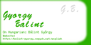 gyorgy balint business card