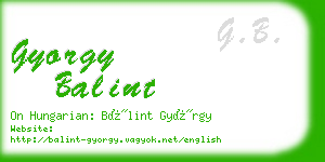 gyorgy balint business card
